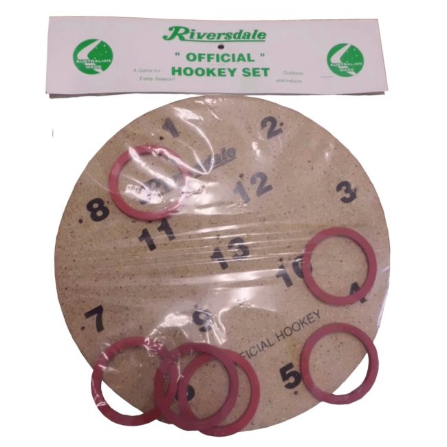 Riversdale Hookey Set made in Australia. Hookey board and rings included